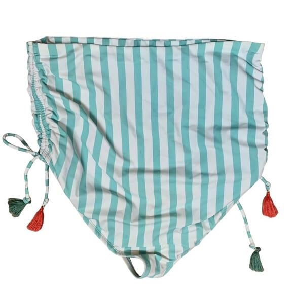 Swim by Cacique women's size 16 new swim suit bottoms high waist teal stripe blu - Picture 3 of 7